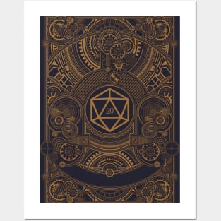 Mechanical Steampunk D20 Dice Roleplaying Posters and Art